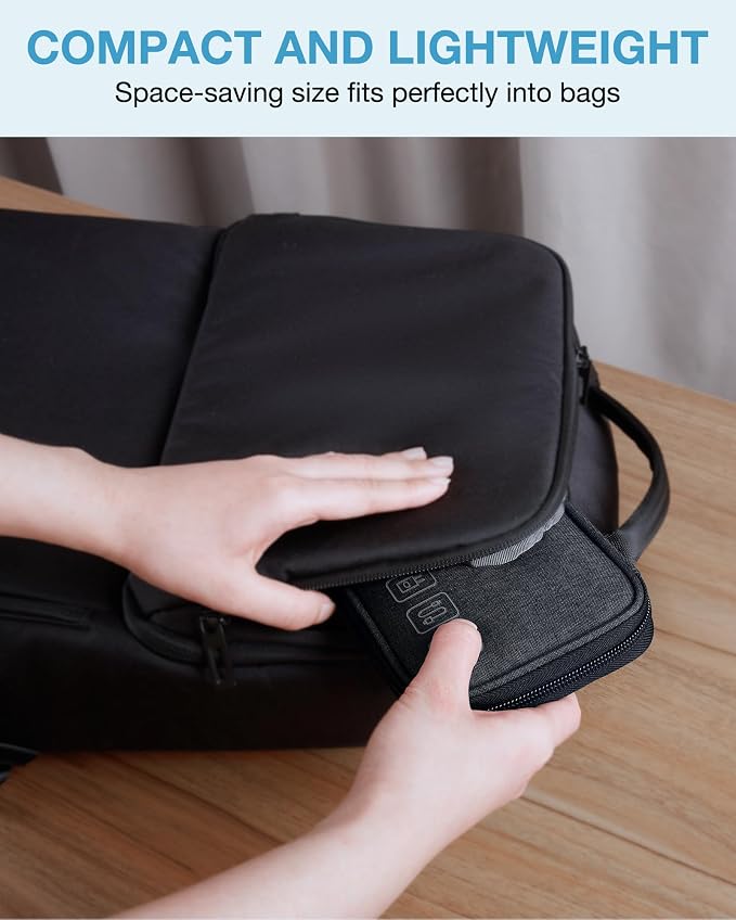 BAGSMART Cord Organizer Travel Cable Organizer Bag Tech Electronic Organizer Travel Case, Travel Essentials for Charger, Cable, Phone, Flash drive, Single Layer - Black | Travel Essentials, Tech Organizer Pouch, Cord organizer bag for Cables, Compact T... - Image 7