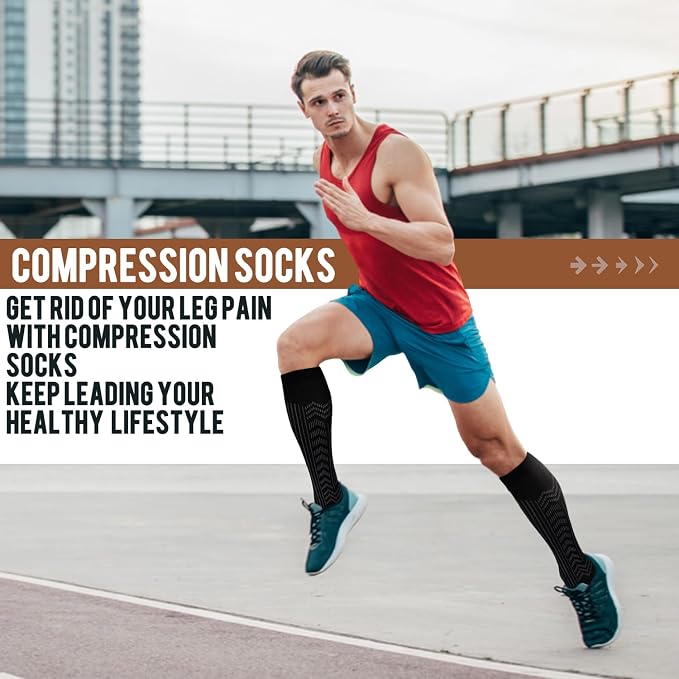 ACTINPUT Copper Compression Socks Men & Women 4 Pairs,Best Support for Nurses,Running,FLying,Athletic - Image 3