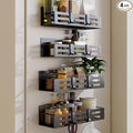 SETBAOO 4 Pack Magnetic Spice Rack for Refrigerator, Black Magnetic Shelf and Fridge Kitchen Storage Cabinet Organizers Seasoning Organization Mini Shelves, Organizadores de Cocina by Unknown