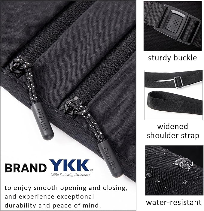 Money Belt for Travel, RFID Blocking Hidden Neck Wallet & Passport Holder | Unisex dual-strap + RFID, slim breathable, 3-compartment holds 4 passports+2 phones, durable YKK, water-resistant. - Image 3