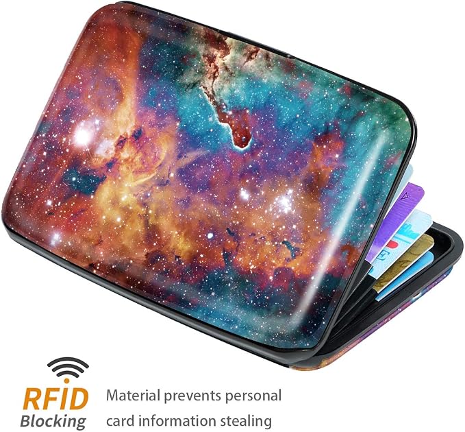 Coco Rossi Credit Card Holder RFID Aluminum Small Mini Wallet Women | Metal Wallet, Business Cards Holder, ID Case, Slim Sleeves, Womens Girls Gift, Carry Proof Wallets for Travel, Space - Image 4