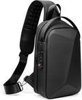 FENRUIEN Anti-Theft Crossbody Sling Backpack Bag for Men Hard Shell with USB, Shoulder Pack Lock Waterproof 10.2 inch Single Strap for Travel Hiking by FENRUIEN