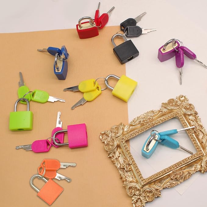 Bonsicoky 6 Pack Suitcase Locks with Keys, Multicolor Padlocks, for Luggage | Metal Luggage Padlocks, Mini Keyed Padlocks, For Suitcase, Backpack, Boxes, Travel Bags, Locker - Image 5