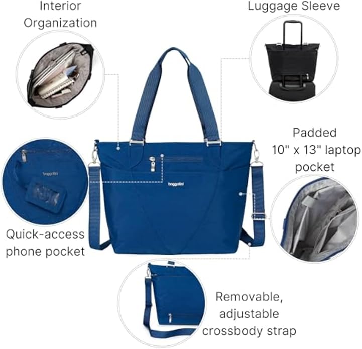 Baggallini Avenue Tote - 12x18 Laptop Tote Bag for Women - Lightweight Work Travel Carry On Bag - Image 5