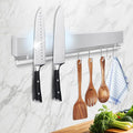 12 Inch Magnetic Knife Holder for Wall - Stainless Steel Magnet Knife Strip No Drill with 5 Hooks/Adhesive Tape/Screws, Kitchen Utensil Holder, Magnetic Knife Organizer, Wall Mounted Knife Storage by Unknown