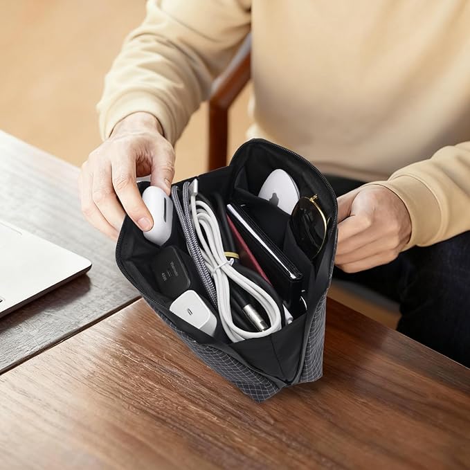 simtoper Electronic Organizer Travel Case – Waterproof Cable Bag for Cord, Charger, Hard Disk, Power Bank – Small Tech Storage for Travel, Backpack, Business Trip, Airplane - Image 5