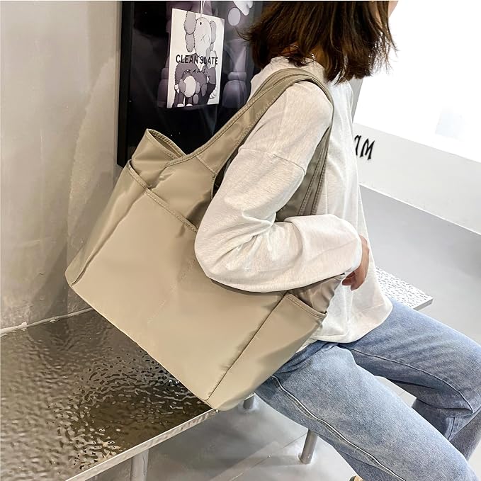 SOYMWIN Tote Bag for Women,Large Tote Bag with Compartments and Multiple Pockets,Quilted Shoulder Bag for Travel Work Sports | Large - Image 2