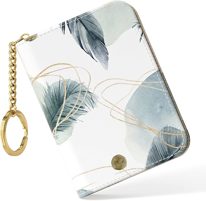 Credit Card Holder, Small RFID Card Wallet for Women, Slim Leather Wallet | Leather Card Holder Wallet, Credit Card Wallet Organizer, Business Card Case with Zipper & Keychain, 12-Slot Compartment by Nipichsha