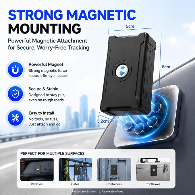 4G GPS Tracker for Vehicles, up to 1 Months Battery Life 6000mah, Subscription Needed, 10S Realtime Tracking, Geo-Fence, Strong Magnetic Car Tracker Device Hidden Tracking Devices for Cars Motorcycles - Image 6