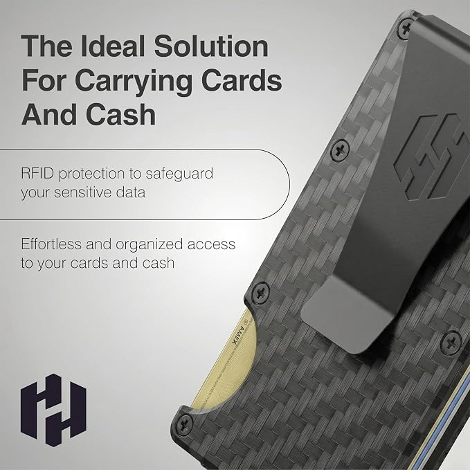 Wallet for Men - Slim RFID Blocking Metal Wallet with Money Clip, Minimalist Front Pocket Credit Card Holder, Small Mens Wallet - Image 6