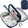 CAAORDKSO Electronic Organizer, Travel Cable Organizer Bag Pouch Electronic Accessories Carry Case Waterproof Electronic Bag for Cable, Cord, Charger, Phone, Power Bank, Earphone (Navy Blue, Medium) by Unknown