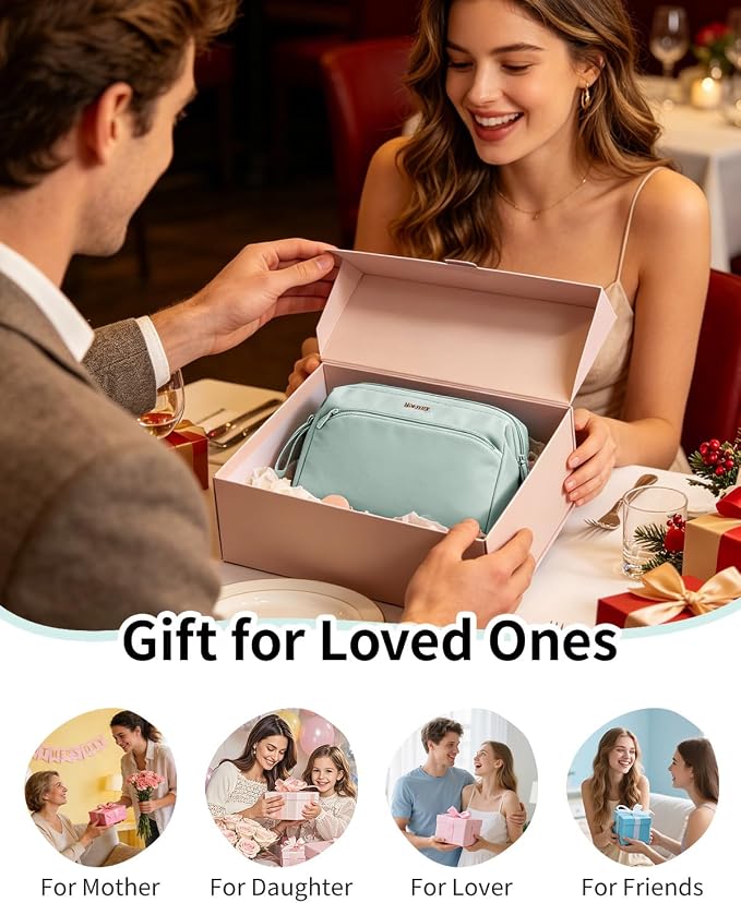 Narwey Makeup Bag Women Large Wide-open Make up Bag Travel Cosmetic Organizer Toiletry Bag for Cosmetics Toiletries Accessories (Mint Green) - Image 9