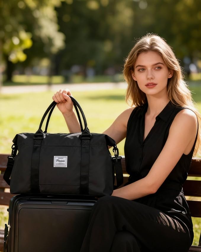 Travel Duffel Bag, Sports Tote Gym Bag, Shoulder Weekender Overnight Bag for Women - Image 2