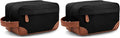 Vorspack Travel Toiletry Bag - Hanging Toiletry Bag for Men Water Resistant Canvas Shaving Bag with Large Capacity for Travel - Black (Pack of 2) by Vorspack