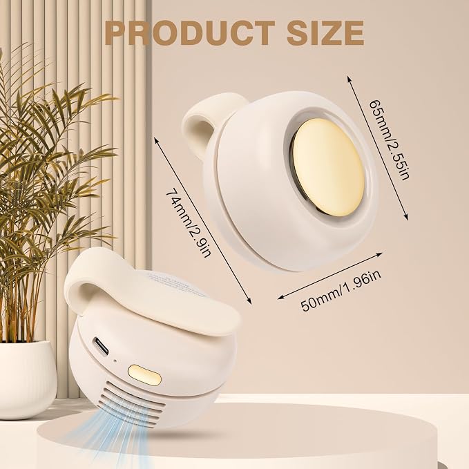 Small Clip Fan, Personal Waist Fans,Portable Silent Mini Bladeless Fan Clip On for Shirt,Whirlwind Bladeless, 3 Speeds,Clips on Waist Neck Fanes for Camping,Outdoor,Travel,Office (Green) - Image 2