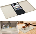 URMONA Waterproof Silicone Under Sink Mat 31'' x 22'' Shelf Liner for Kitchen and Bathroom, Cabinet and Counter Protector, Storage and Organizers, Litter Mat, Pet Cat Puppy Essentials(Cream) by URMONA