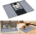 URMONA Waterproof Silicone Under Sink Mat 25'' x 19'' Shelf Liner for Kitchen and Bathroom, Cabinet and Counter Protector, Storage and Organizers, Litter Mat, Pet Cat Puppy Essentials(Light Grey) by URMONA