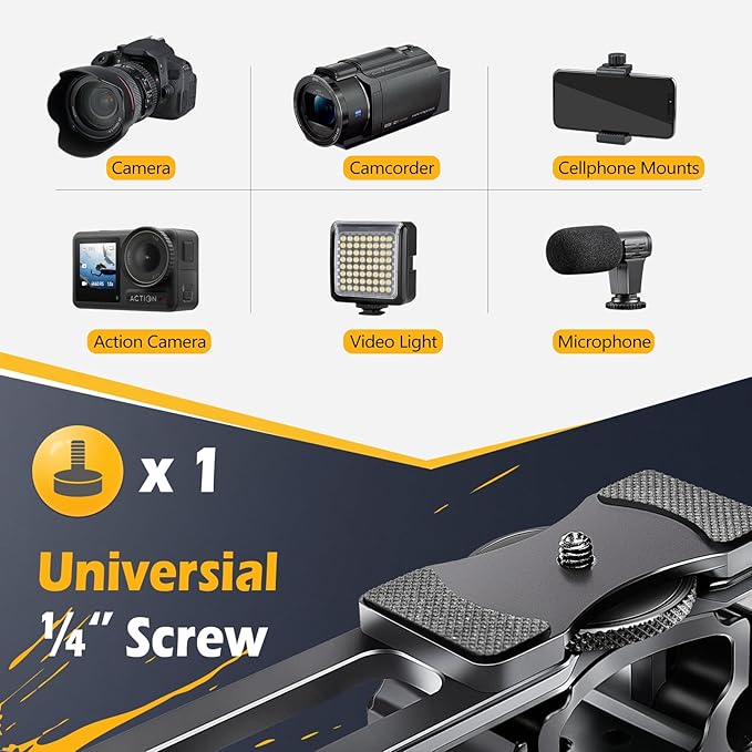 Zeadio Camera Video Rig Cage, Aluminum Filmmaking Movie Making Kit with Top Handle & Arca Type Base and Two 15mm Rod Guide, Compatible with All DSLR Camera and Camcorder - Image 5