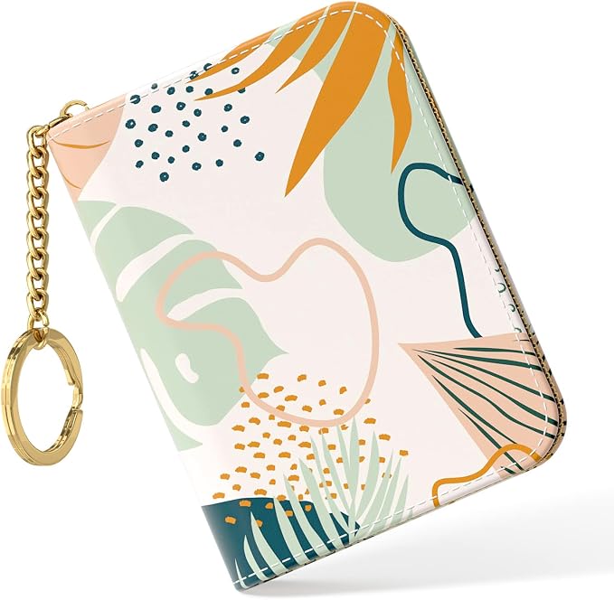 Credit Card Holder, Small RFID Card Wallet for Women, Slim Leather Wallet | Leather Card Holder Wallet, Credit Card Wallet Organizer, Business Card Case with Zipper & Keychain, 12-Slot Compartment by Nipichsha