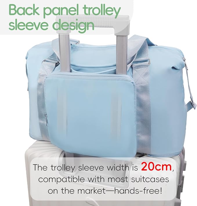 TINYAT Foldable Travel Duffle Bag Expandable Personal Item Travel Bag,32L | Expandable Gym Bag for Women Weekender Carry On Overnight Tote Large Capacity Portable Luggage Bag - Image 6