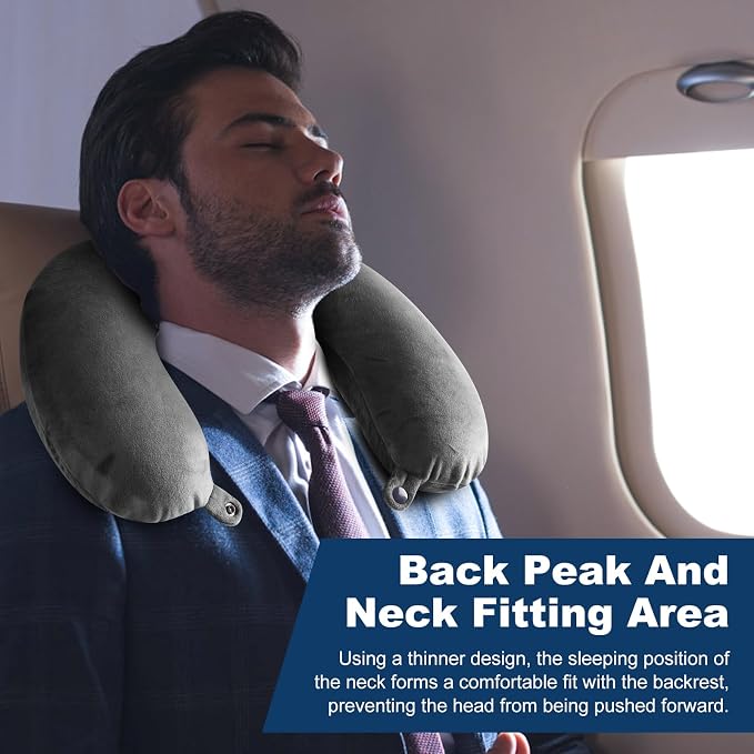 GDEOUP Travel Pillow 100% Pure Comfortable U Shape Memory Foam Pillows Neck and Head Support Portable Travel Neck Pillow Suitable for Planes Airplane for Traveling,Train,Self-Drivingng Car,(Grey) - Image 6
