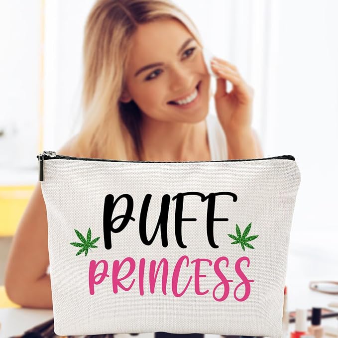 ZUYUROU Funny Makeup Bag Cosmetic Pouch for Travel and Daily Purse Organization, Puff Princess Canvas Zipper Toiletry Case for Women - Image 4