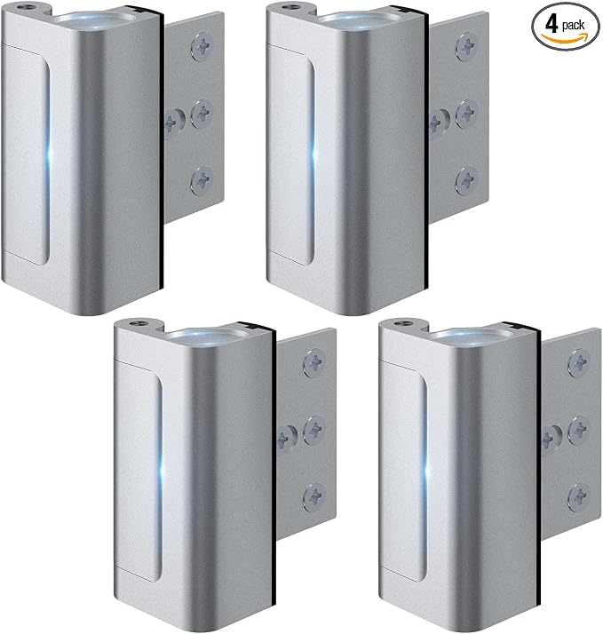 4 Pack Door Reinforcement Lock, Home Security Door Lock, Child Proof | Door Safety Lock for Front Door, Toddler Proof Door Latch for Entry Door Security, Includes 8 Screws by HuiQiuRerishomLtd
