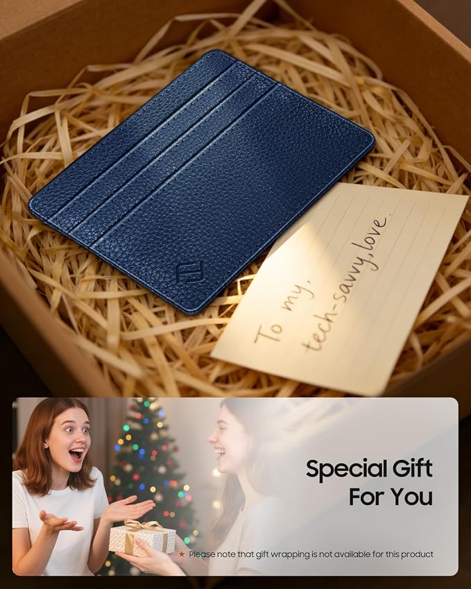 FINTIE Slim Minimalist Front Pocket Wallet RFID Blocking Credit Card Holder | Card Cases with ID Window for Men Women, Navy - Image 8