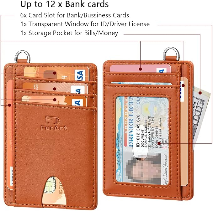 FurArt Slim Minimalist Wallet RFID Credit Card Holder for Men | slim minimalist compact rfid id window thin - Image 6