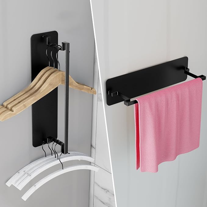 Magnetic Shelves for Washing Machine & Fridge Utentils Rack 5 Pack- Metal Heavy Duty Magnetic Shelf Magnetic Laundry Organizer with Hooks and Towel Holder for Magnetic Laundry Room Storage (Black) - Image 9