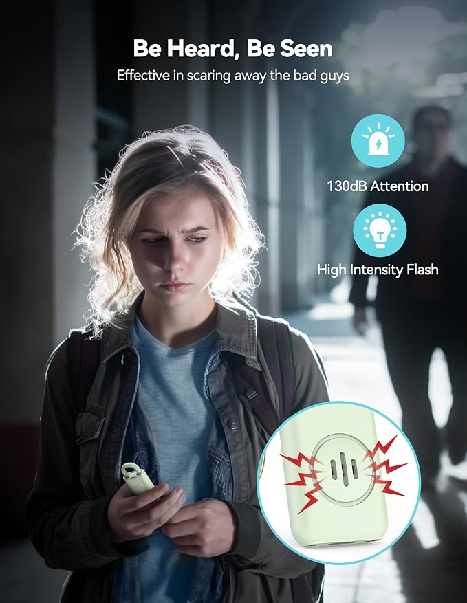 TECKNET Rechargeable Personal Safety Alarm for Women, 130dB Self Defense Keychain Alarm with SOS Strobe Light, Low Battery Notice, Personal Alarm Loud Siren Safety Keychain for Girls Kids Elderly - Image 2