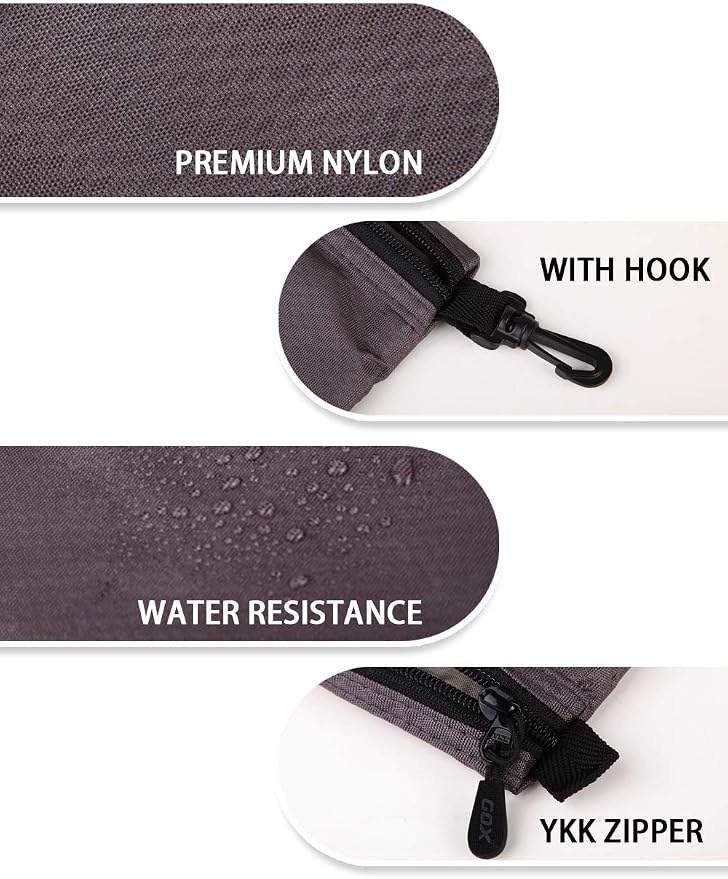 GOX Small Toiletry Bag for Men Bulk Cosmetic Bag Dopp Kit Carry On Zipper Pouch Organization Nylon Packing Sack Wate Repellent(Grey) - Image 6