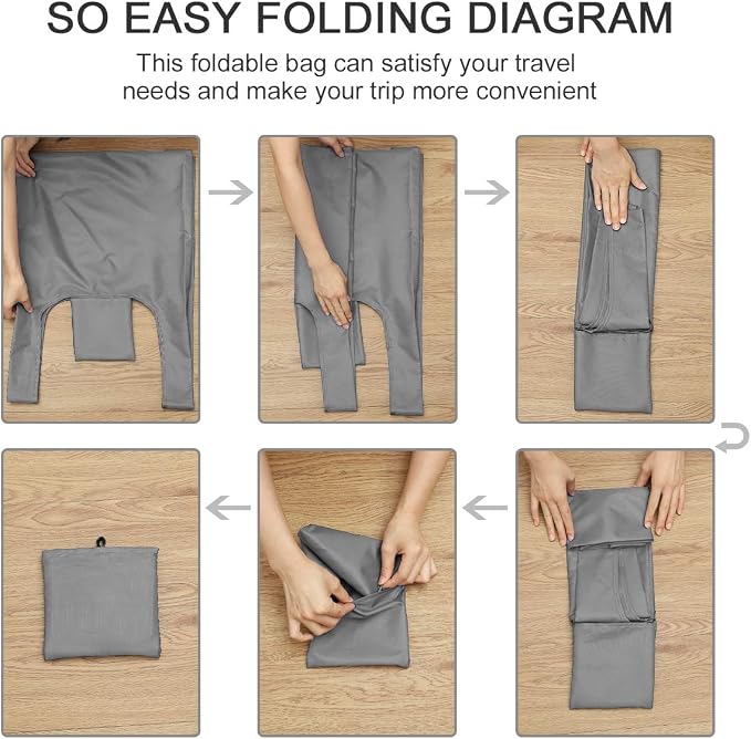 HOLYLUCK Reusable Grocery Bags,Heavy Duty Foldable Shopping Tote Bag (Extra Large, 3 Large Grey) - Image 6