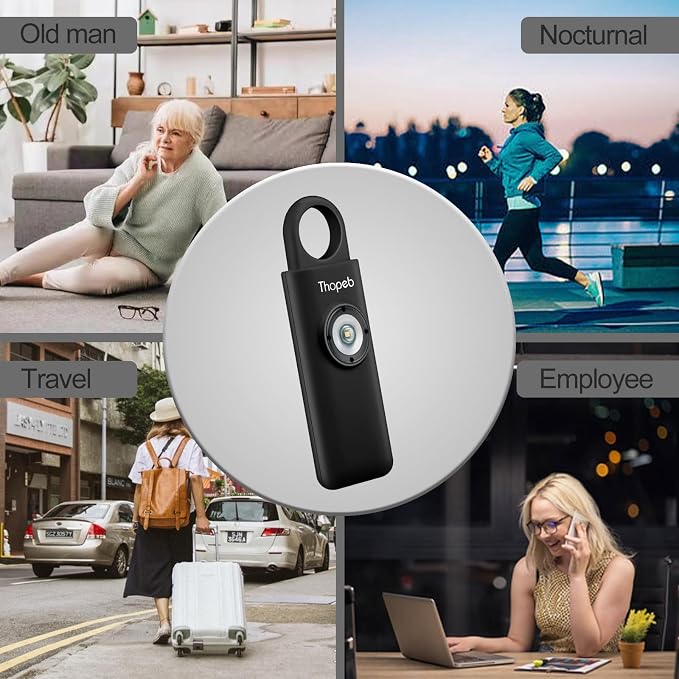 Personal Safety Alarm for Women – Superior Loud Siren & SOS Strobe | Premium Compact & Well-crafted Self Defense Keychain Alarm, College Dorm Essential, Variety of Colors (Charcoal) - Image 9