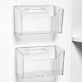 Sinnsally 2 Pack Cabinet Door Organizer,Self Adhesive Lid Organizer Inside Cabinet Storage Boxes,Stackable Hanging Basket Bins Wall Mounted Shower Caddy Holder for Kitchen,Bathroom,Pantry(Clear White) by UsefulKitchenTools