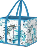 BALEINE 1PK Reusable Grocery Bags, Heavy Duty Shopping Tote Bag | 12'' Long Handles, Reinforced Bottom Keeps Upright, Fold Flat Storage, Water-Resistant Shopping Bag, Multiple Color Options by BALEINE