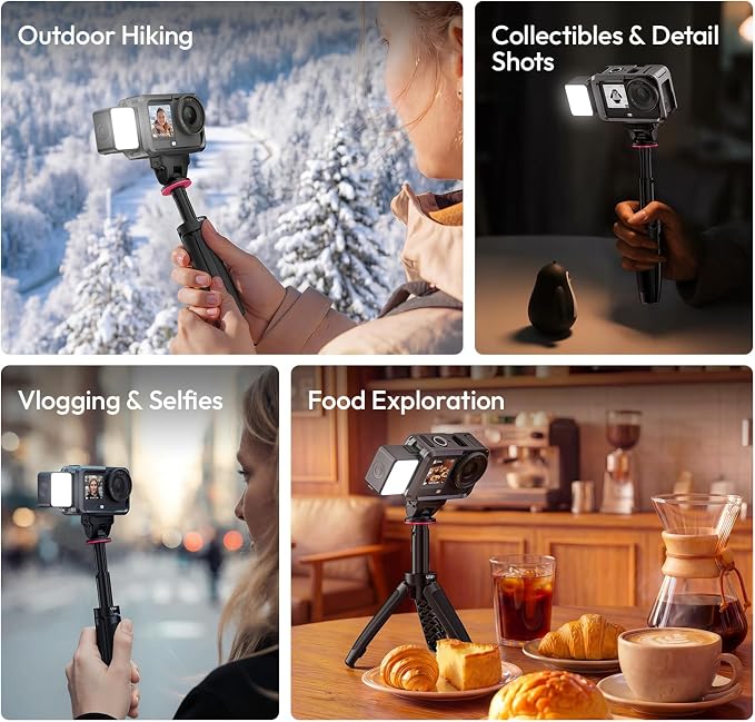 ULANZI LM24 IPX5 Waterproof Vlogging Light for DJI Osmo Nano/Osmo Action 6 | 200K-5600K CRI≥95 3 Brightness Levels Magnetic Mini LED Action Camera Video Light for Vlog Selfie Video Recording Photography - Image 4