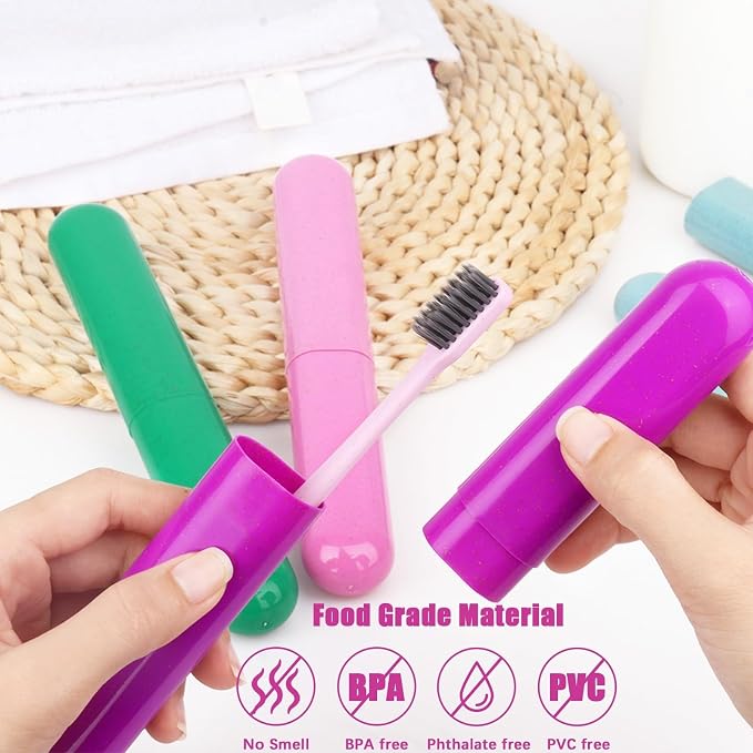 Hooqict 4 Pack Travel Toothbrush Case Portable Travel Toothbrush Holder Plastic Toothbrush Container Protector Cover for Traveling, Camping, Home, School, Business - Image 6