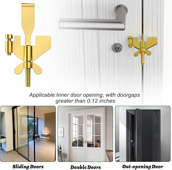 1 PCS Gold Portable Door Lock,Heavy-Duty Portable Door Lock for Home, Travel, Hotels, Apartments - Image 6