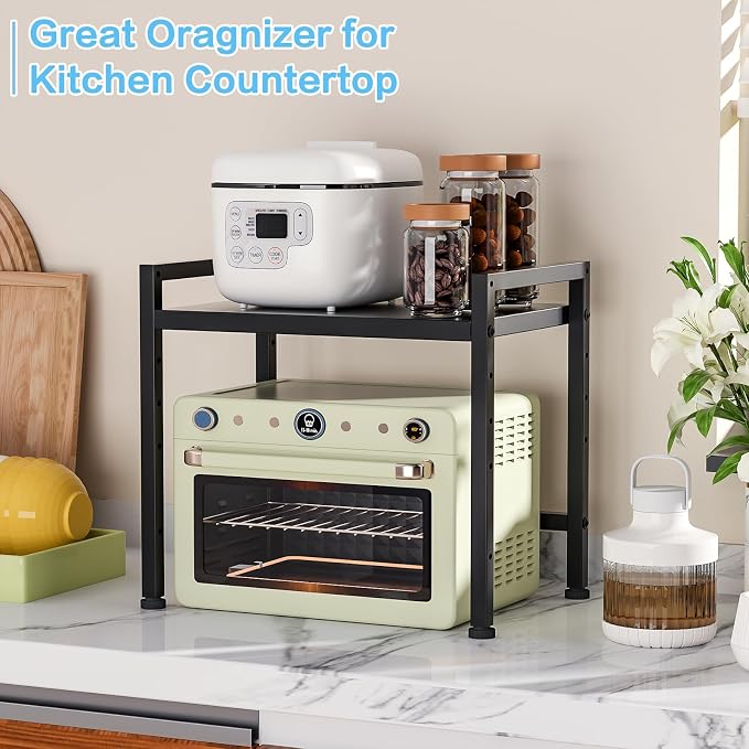 17.3” Metal Storage Shelves,150LBS Heavy Duty Shelving Units For Under Sink | Adjustable Utility Storage and Organization For Small Appliance, Small Shelf Rack Organizer For Kitchen Cabinet Closet Pantry - Image 6