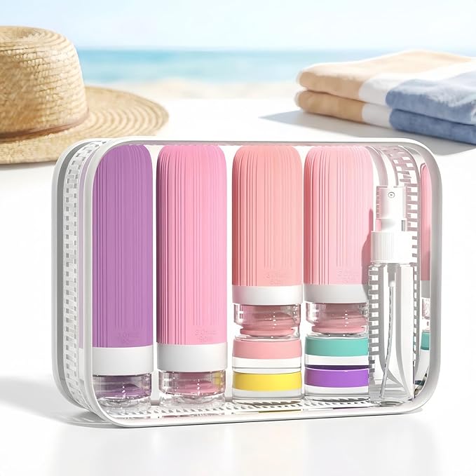 Vitog 16 Pack Travel Bottles for Toiletries, TSA Approved Leak Proof Silicone Squeezable Travel Containers for Toiletries, Refillable Travel Accessories for Conditioner, Shampoo, Lotion & Body Wash - Image 5