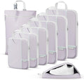 Percover Compression Packing Cubes for Travel, 8-Piece Structured Compression Organizer Set with Laundry Bag & Shoe Bag for Carry-On & Checked Luggage, Purple by Unknown
