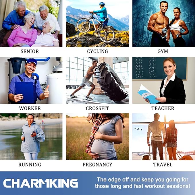 CHARMKING Compression Socks for Women & Men Circulation (3 Pairs) 15-20 mmHg is Best Support for Athletic Running Cycling - Image 8