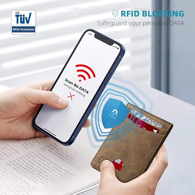 Zitahli Money Clip Wallets for Men,Slim Bifold Wallet 10-12 Cards, Mens Leather Wallet with ID Window,RFID Blocking Thin Minimalist Credit Card Holder,Gifts for Him - Image 3