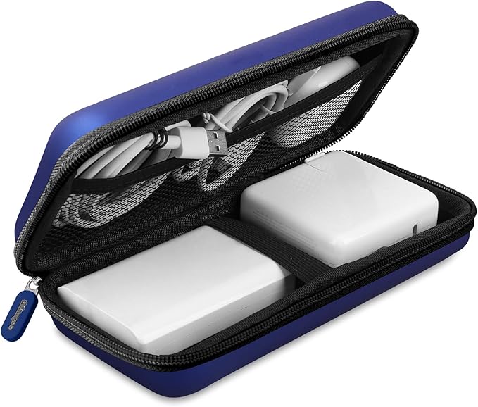 iMangoo Travel Essential Electronics Organizer Charger Case Carrying Pouch | 8.5x4.5x2" Power Bank Tech Accessories Protective Storage Shockproof Portable Purse Men Women School Office Trips Must Have by iMangoo