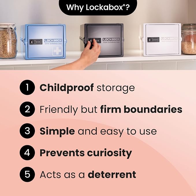 Lockabox One™ | Compact and Hygienic Lockable Storage Box for Food, Medicines, Tech and Home Safety | One Size 12 x 8 x 6.6 inches externally (Jet) - Image 11