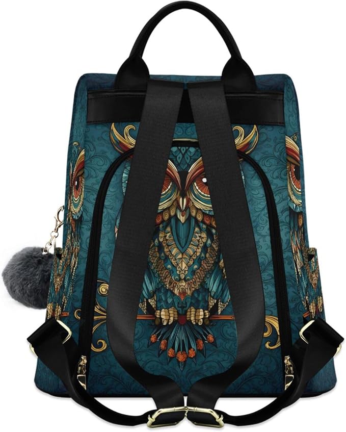 ALAZA Owl Print Ethnic Backpack Purse for Women Anti Theft Fashion Back Pack Shoulder Bag - Image 2