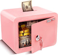 Pink Safe Kids Safe Mini Safes for Kids Small Safes for Home Dorm Safety Box for Money Cash Documents Mini Lock Box with Key Pink Portable (0.23 cubic feet) by brandnewindoorstyle