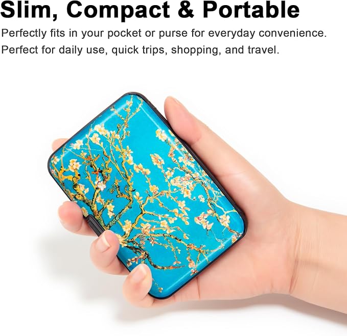 Credit Card Holder Small RFID Blocking Wallet Business Metal Slim Mini Aluminum Hard Case for Women Men - Image 2
