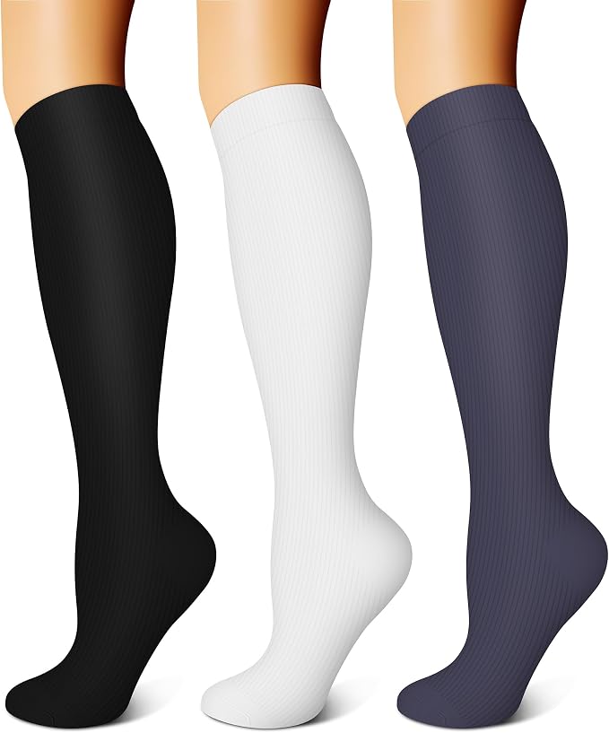 FEYHAY Copper Compression Socks (3 Pairs) 15-20 mmHg Circulation is Best Athletic & Daily for Men & Women, Running, Climbing by FEYHAY
